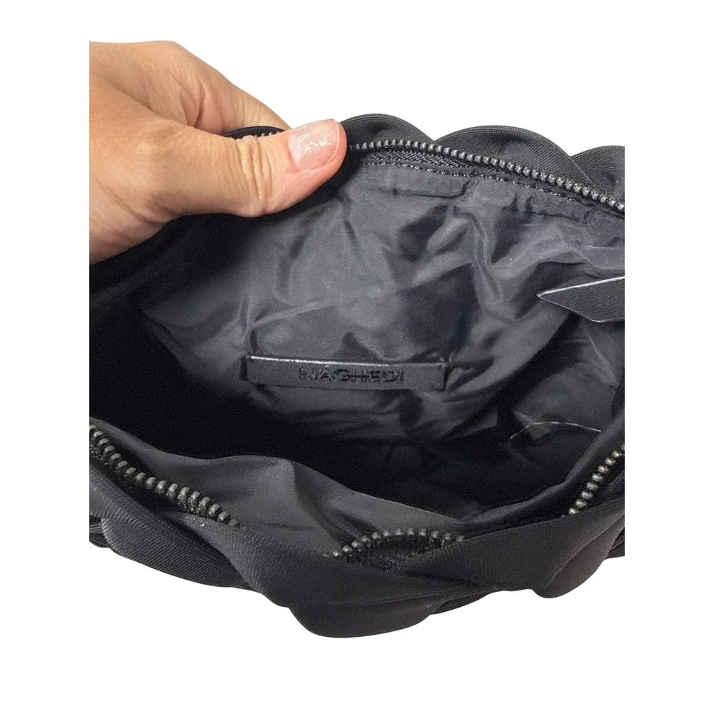 Naghedi Tangier Medium Tote Women Black Woven Neoprene Luxury Handbag St barths